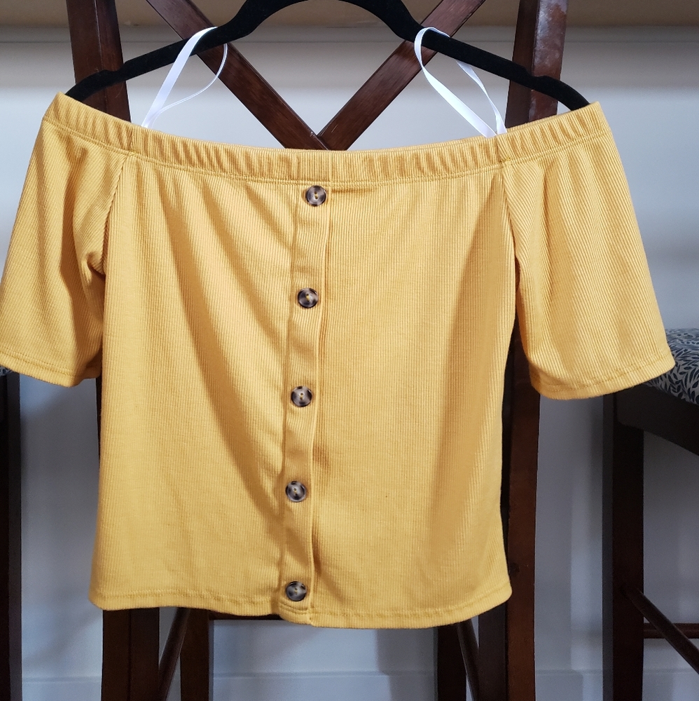 Yellow off shoulder top